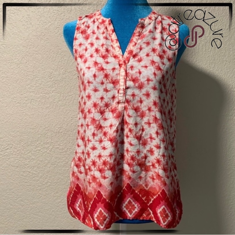 🈹 Faded Glory Notch Sleeveless Blouse